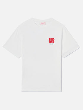T-shirt Emilie bianca con stampa Find Me in Vacation