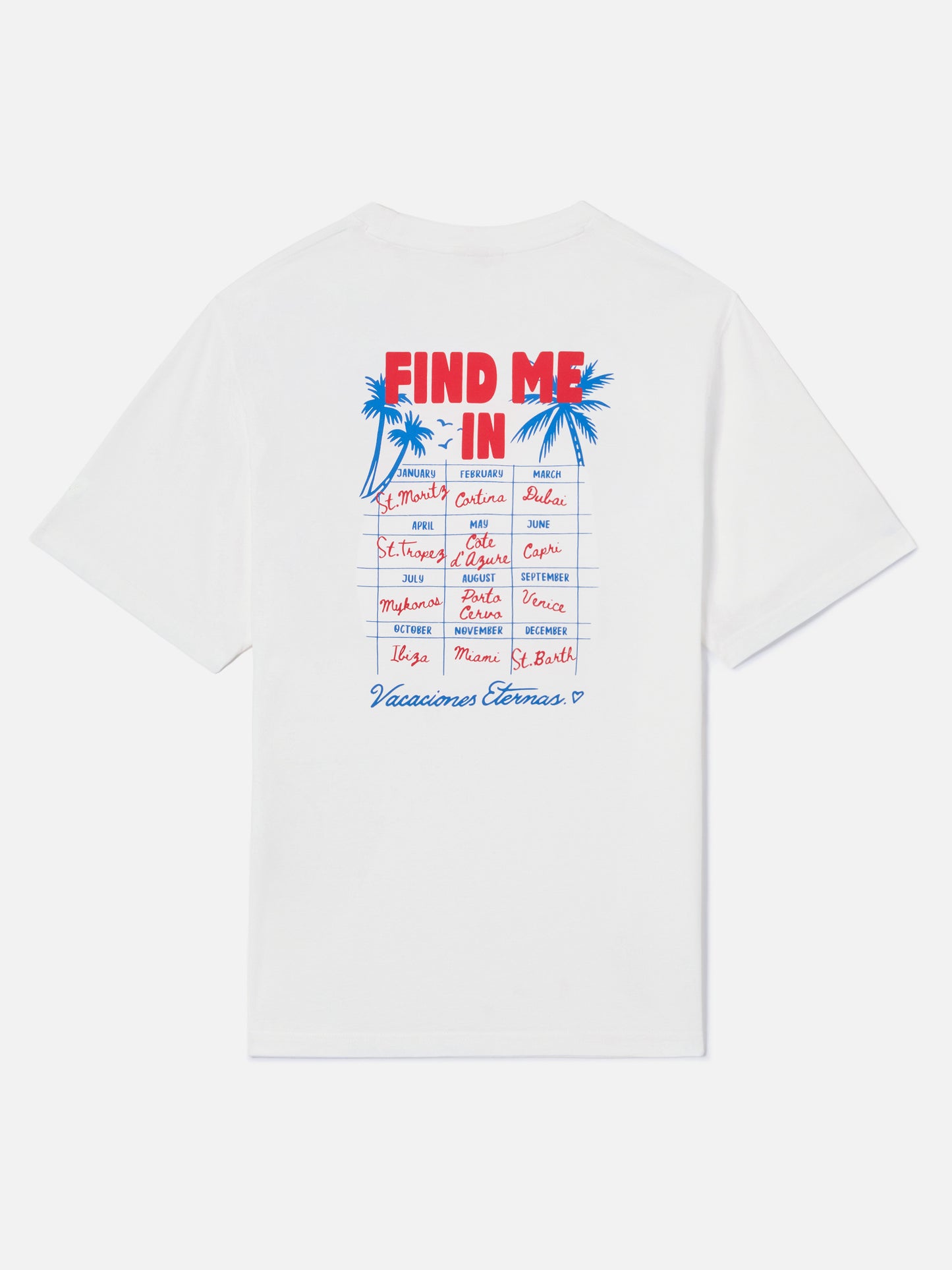 T-shirt Emilie bianca con stampa Find Me in Vacation