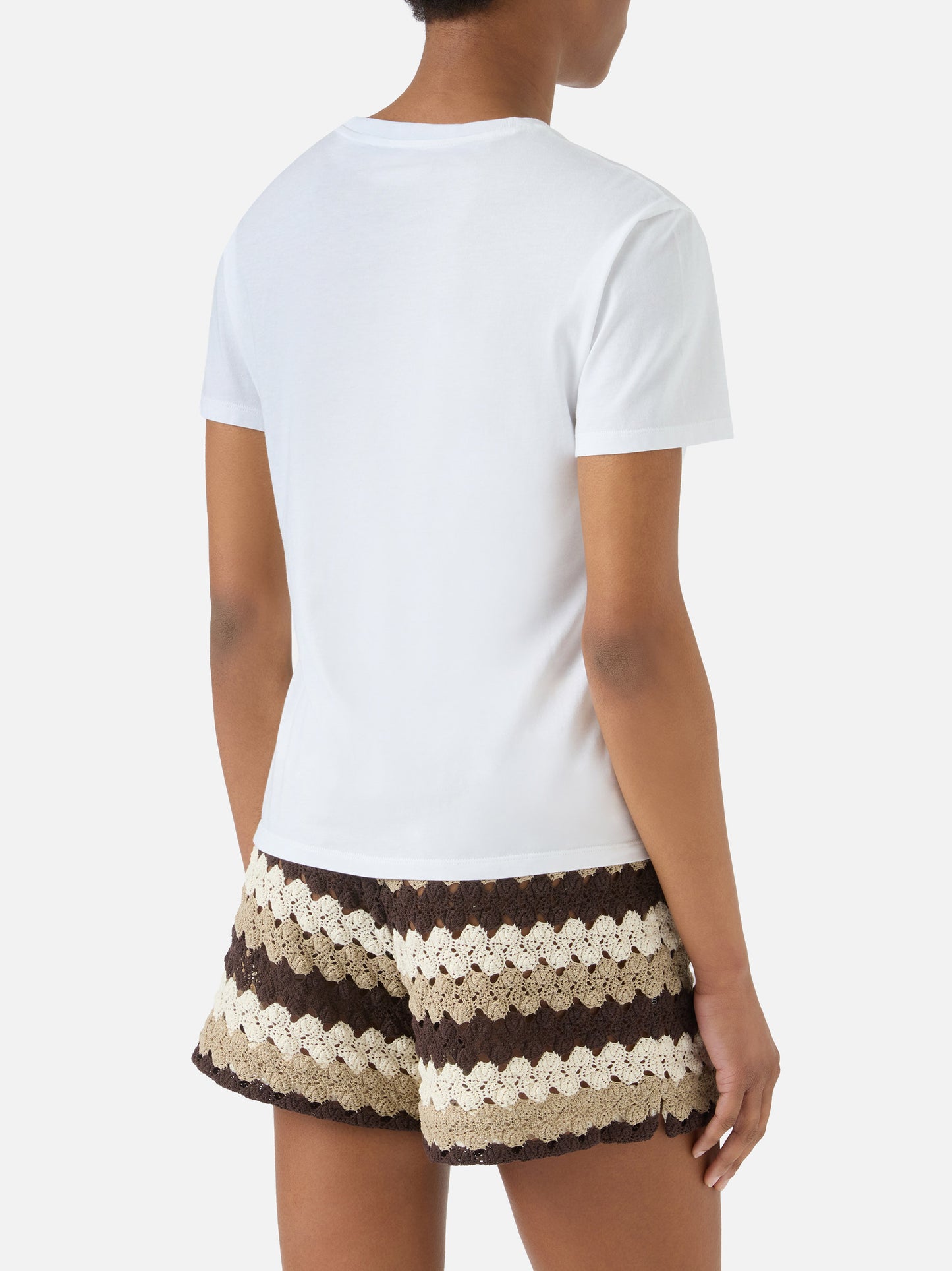 White Emilie T-shirt with Me la tiro embroidery
