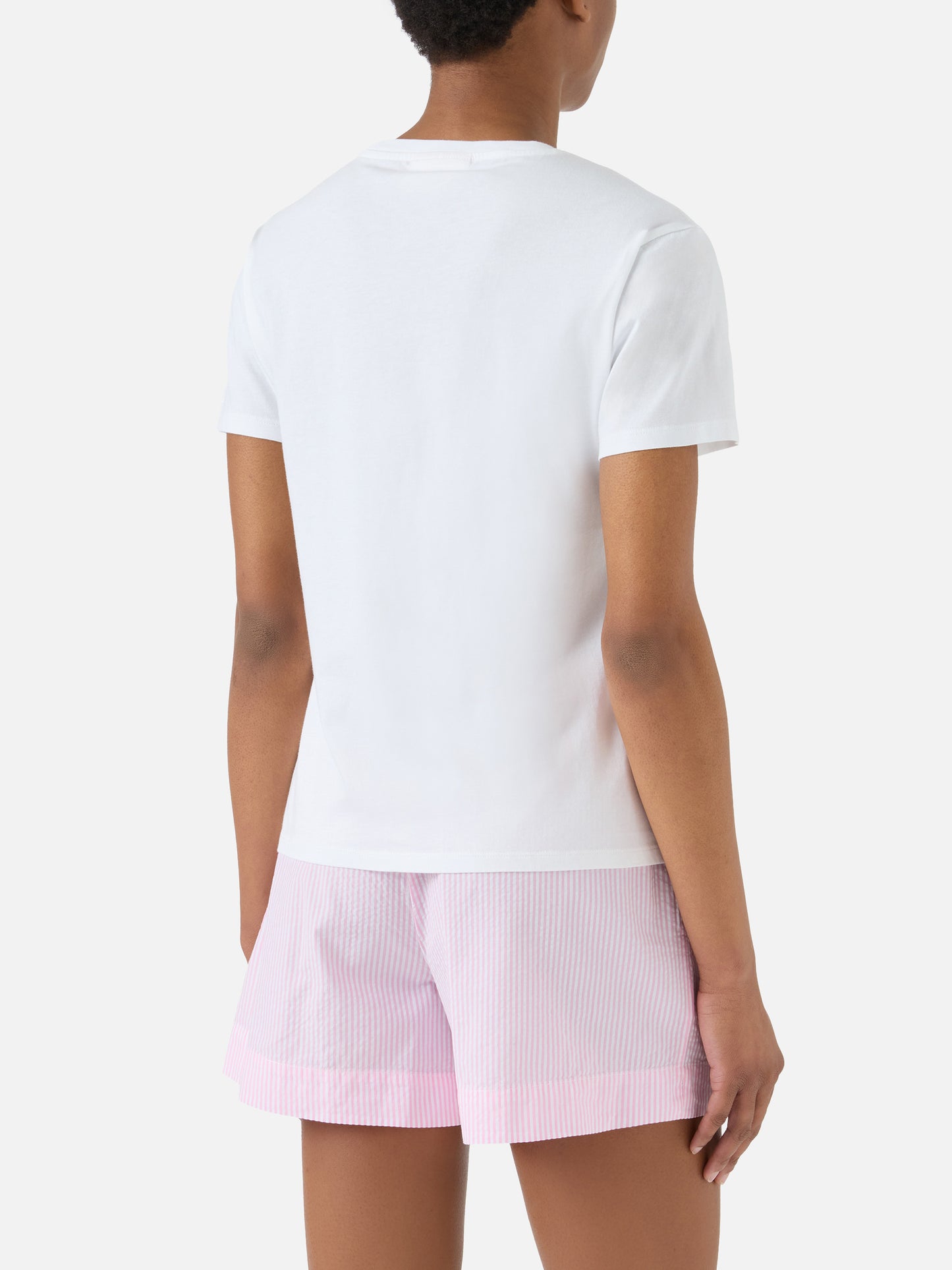 T-shirt Emilie bianca con ricamo Girls Just Wanna Have Wine