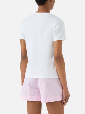 T-shirt Emilie bianca con ricamo Girls Just Wanna Have Wine