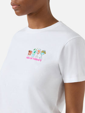 T-shirt Emilie bianca con ricamo Group Therapy