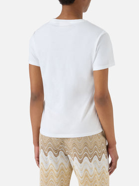 T-shirt Emilie bianca con ricamo Group Therapy
