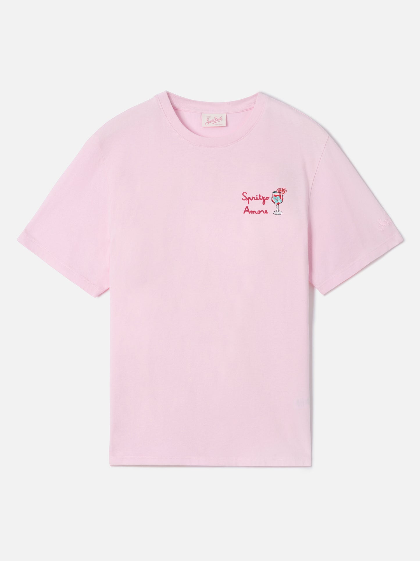T-shirt Emilie rosa con ricamo Spritzo d’Amore