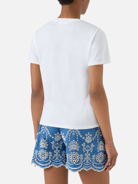 T-shirt Emilie bianca con ricamo Una vita equilibrata