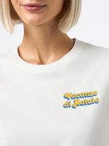 T-shirt da donna Emilie in cotone pesante con stampa Vacanze di Natale | VACANZE DI NATALE EDIZIONE SPECIALE