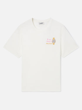 Off white Emilie T-Shirt mit Il Mio Tempo è Prezioso-Stickerei 