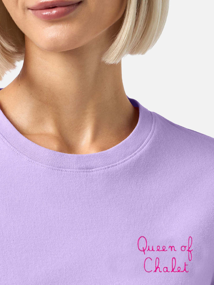 Winter cotton t-shirt Emilie with Queen of Chalet embroidery - MC2 Saint Barth
