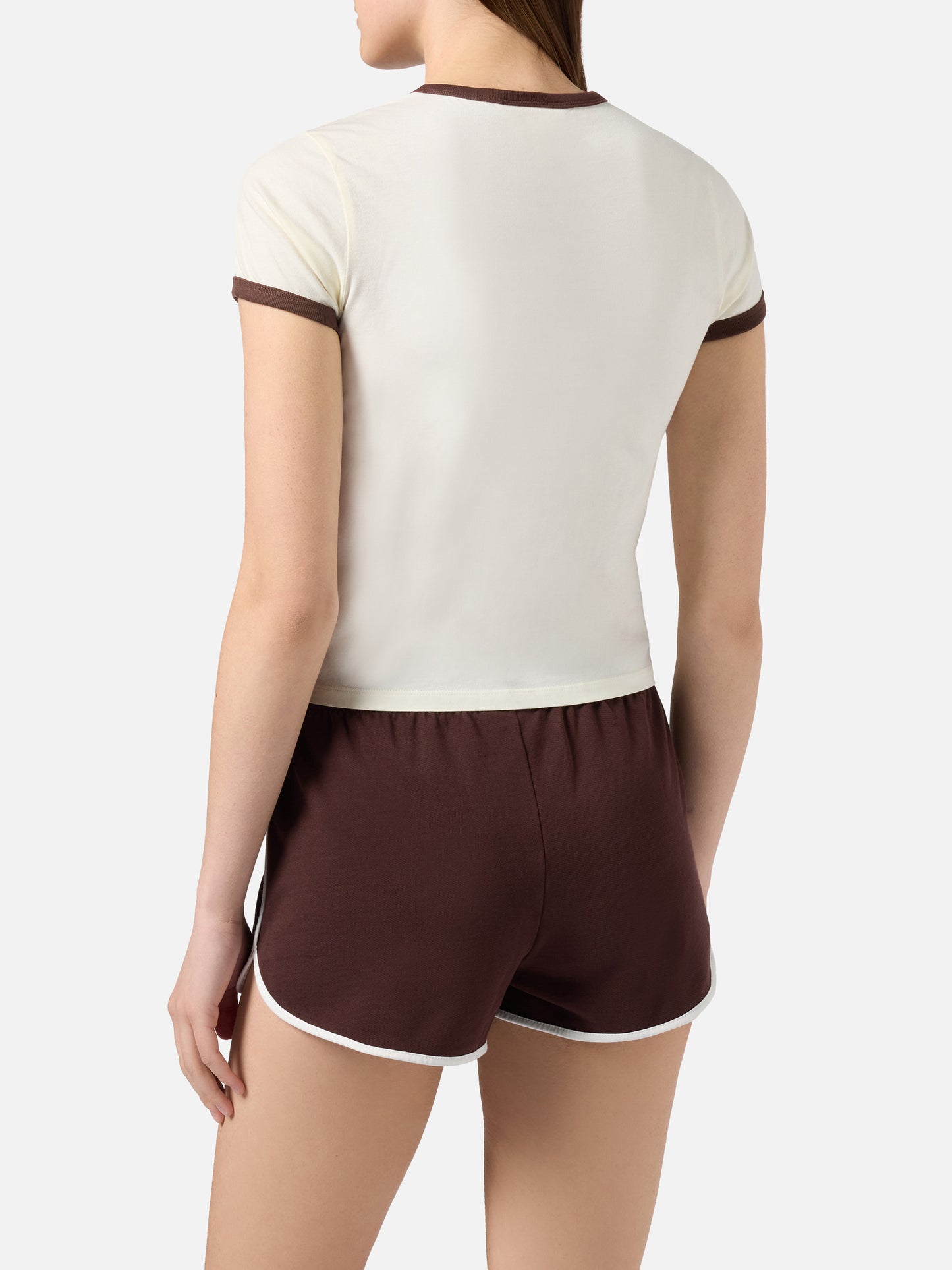 White Emilie String T-shirt with Sport Club print