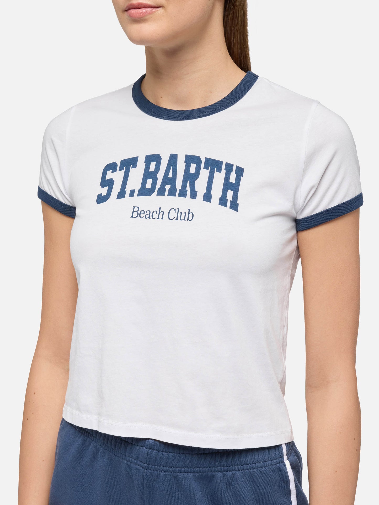 Emilie cotton t-shirt Ewith St. Barth beach club print - MC2 Saint Barth