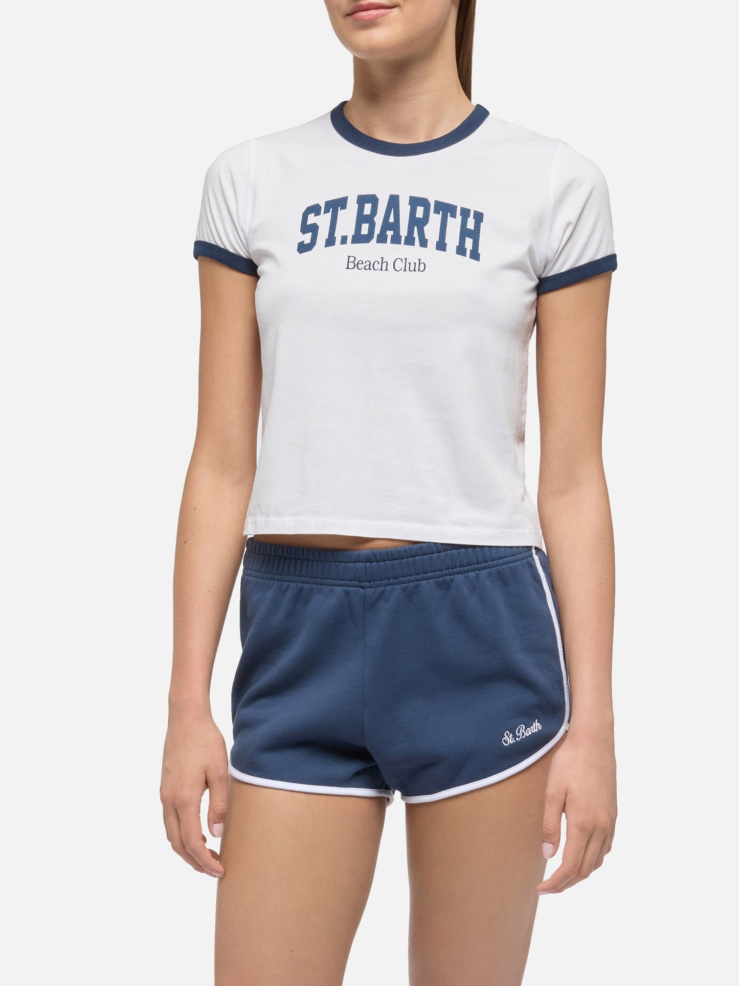 Emilie cotton t-shirt Ewith St. Barth beach club print - MC2 Saint Barth