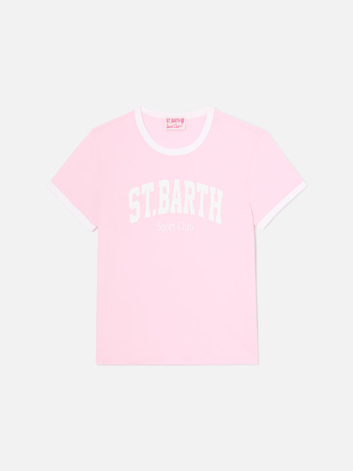 T-shirt Emilie String rosa con stampa Sport Club