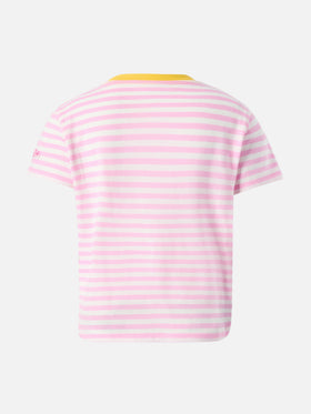 Emma Baumwoll-T-Shirt mit Streifenmuster und St. Barth Princess-Stickerei