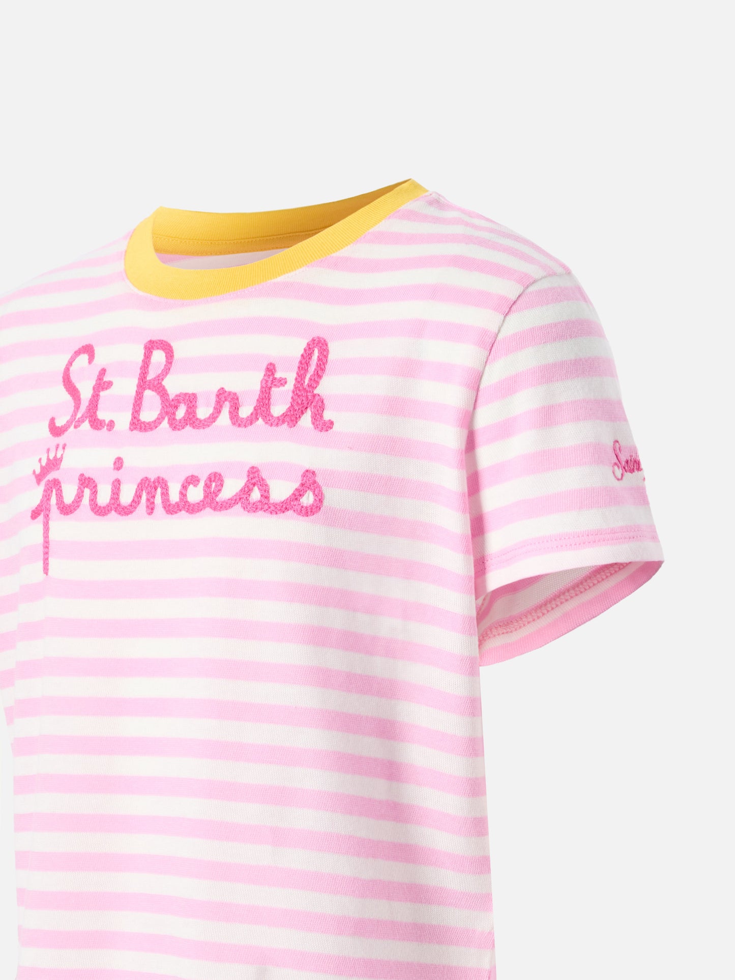 Emma Baumwoll-T-Shirt mit Streifenmuster und St. Barth Princess-Stickerei