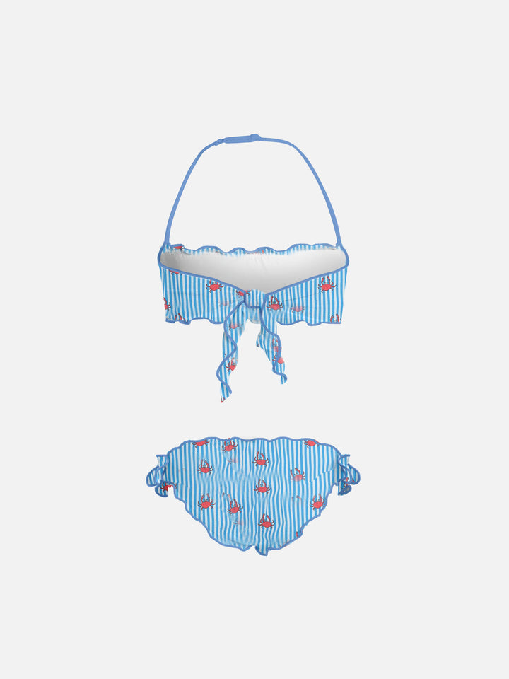 Girl classic bandeau bikini Emy with crab print - MC2 Saint Barth
