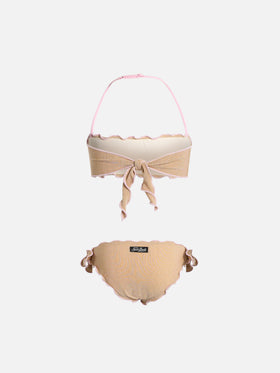 Girl lurex classic bandeau bikini Emy - MC2 Saint Barth
