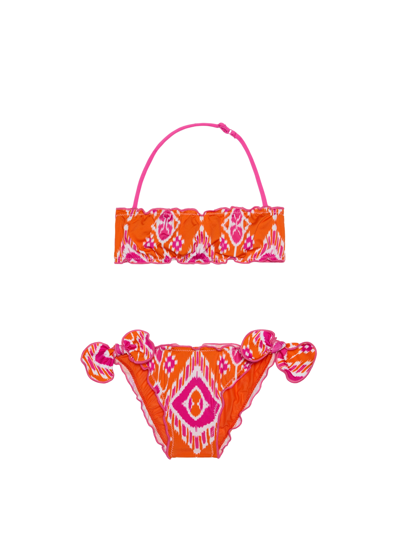 Girl bandeau bikini with geometrical print - MC2 Saint Barth