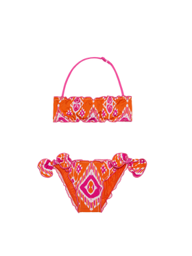 Girl bandeau bikini with geometrical print - MC2 Saint Barth