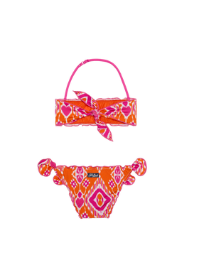 Girl bandeau bikini with geometrical print - MC2 Saint Barth