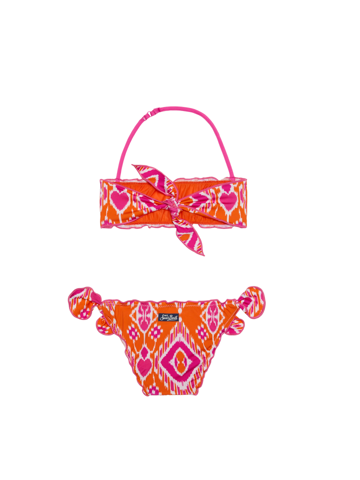 Girl bandeau bikini with geometrical print - MC2 Saint Barth