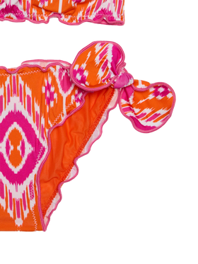 Girl bandeau bikini with geometrical print - MC2 Saint Barth