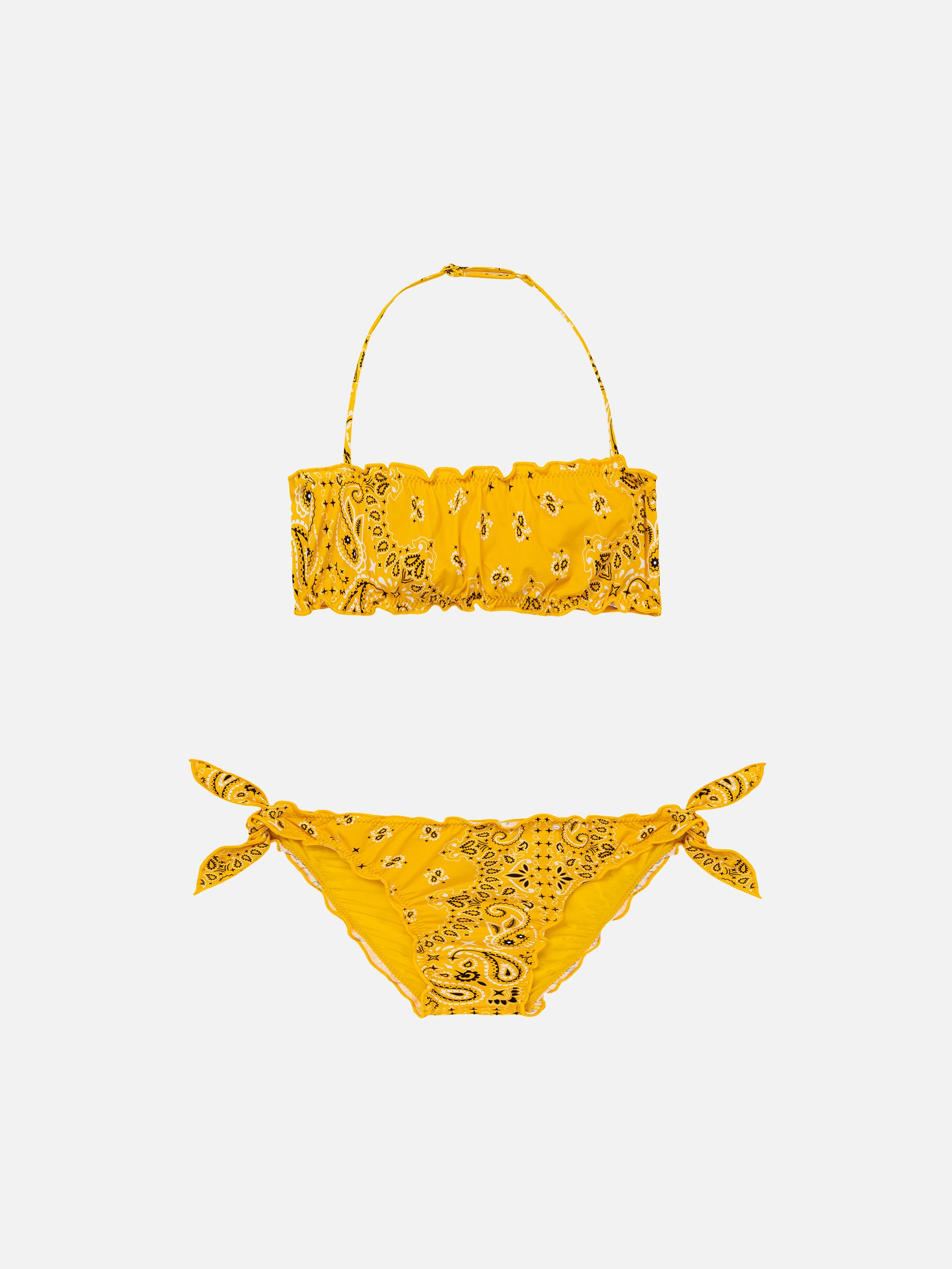 Girl bandeau bikini with bandanna print - MC2 Saint Barth