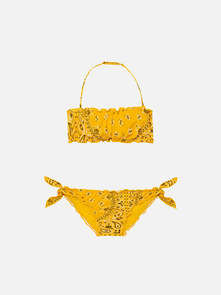 Girl bandeau bikini with bandanna print - MC2 Saint Barth