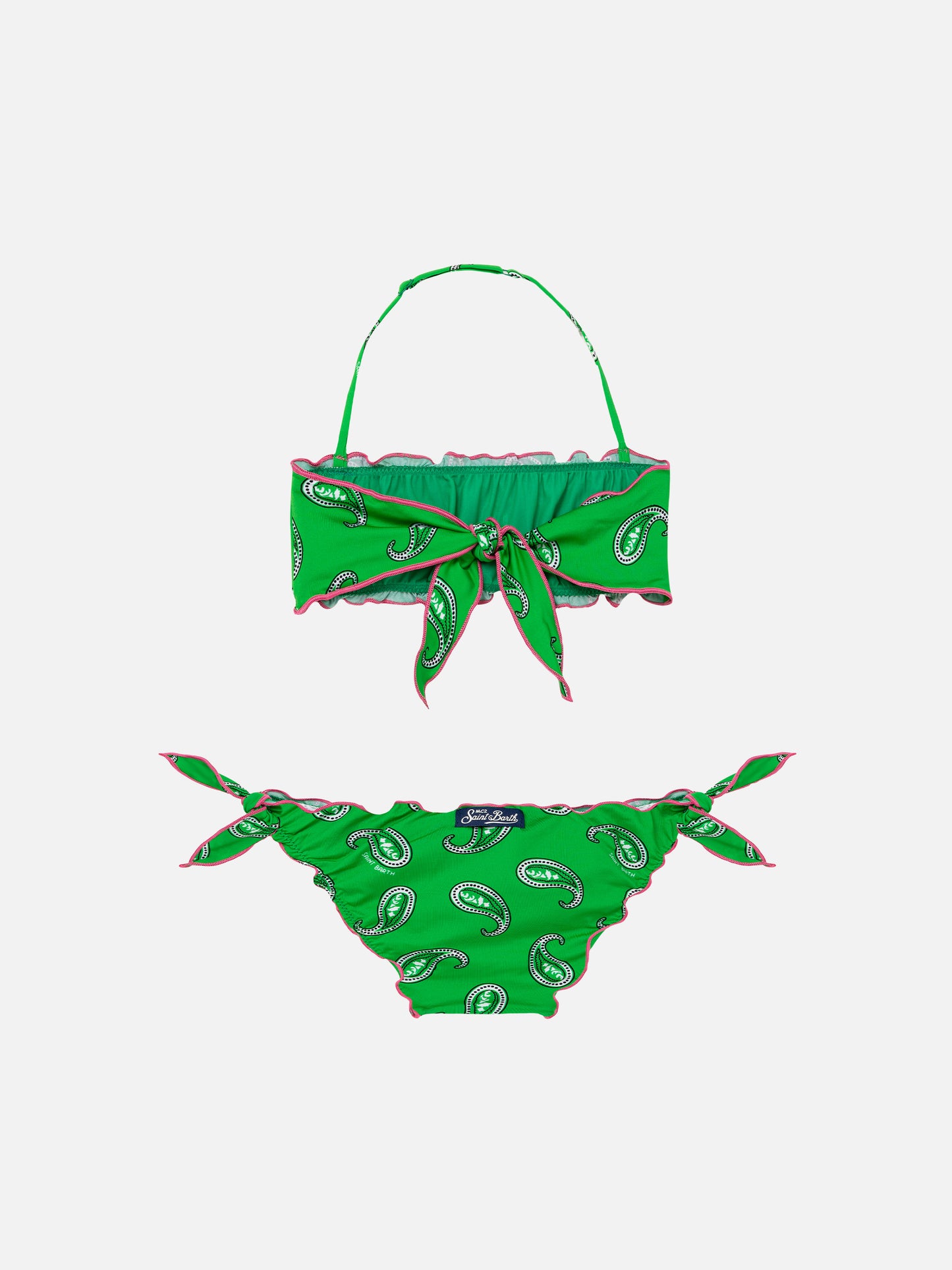 Girl bandeau bikini with paisley print - MC2 Saint Barth