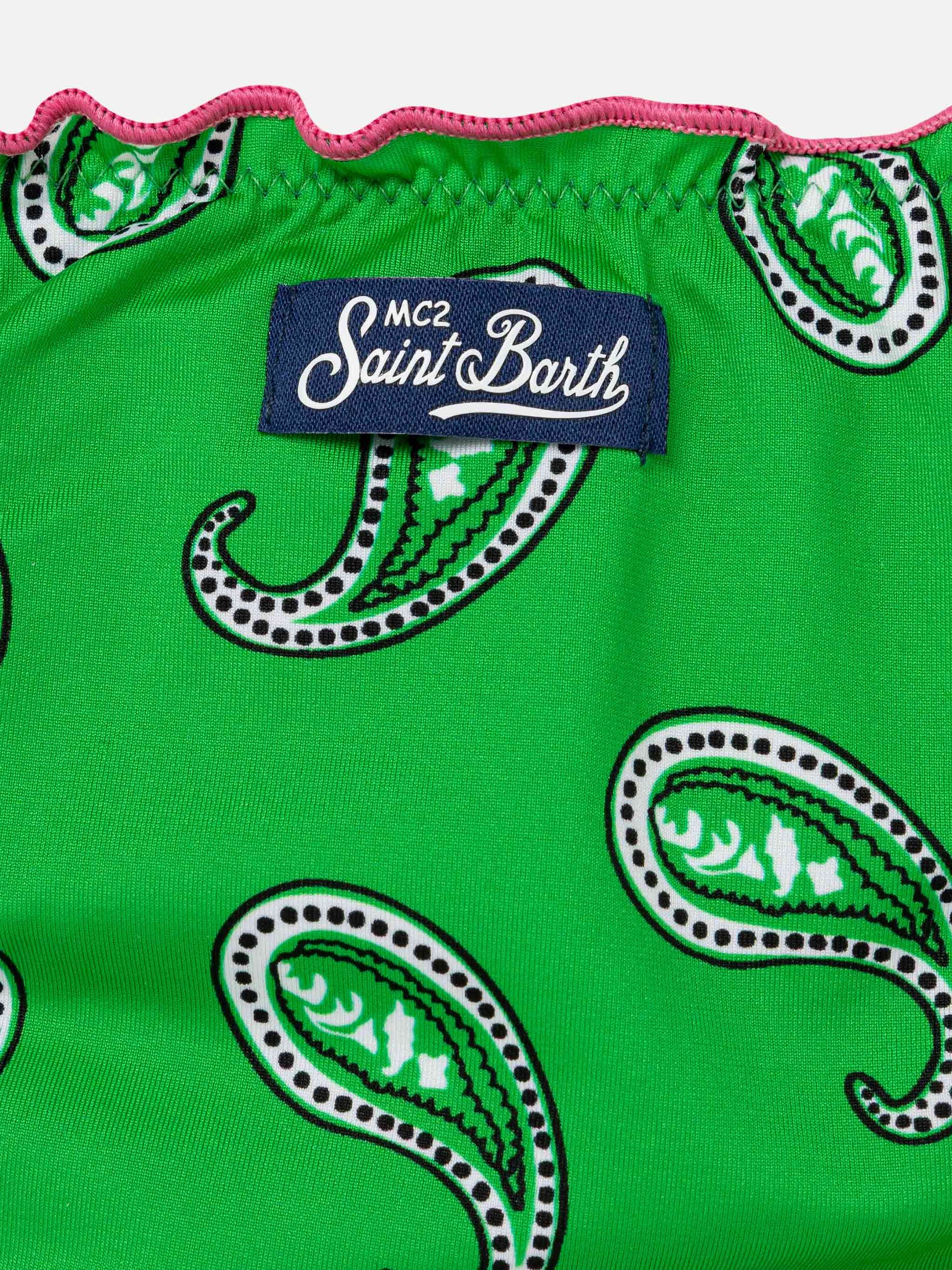 Girl bandeau bikini with paisley print - MC2 Saint Barth