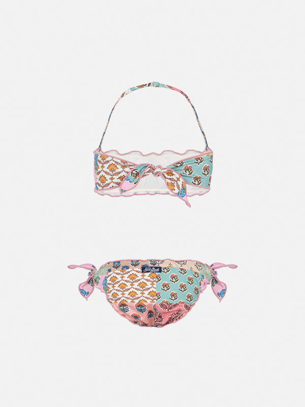 Bikini Emy a fascia classico con stampa flower patch