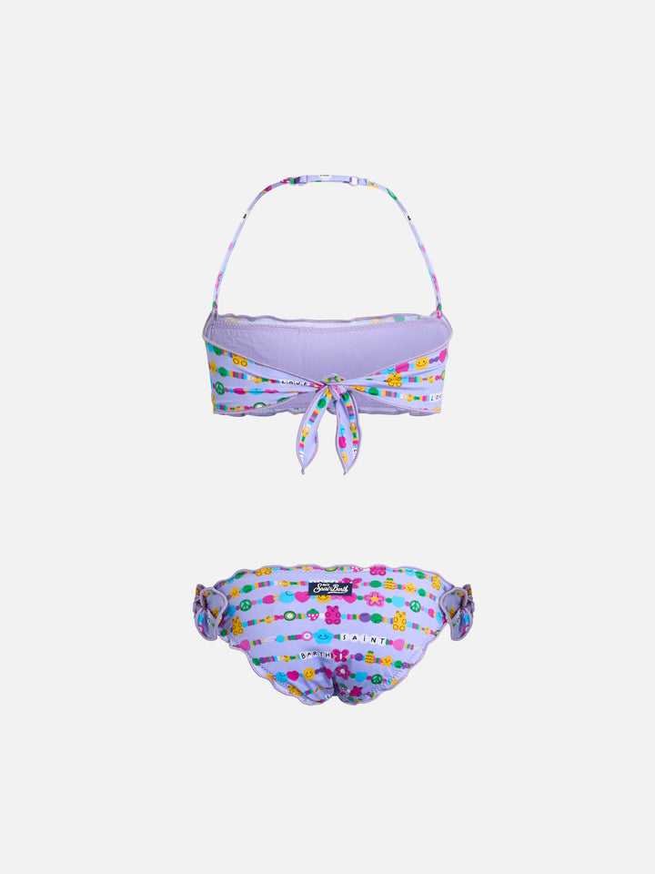 Girl classic bandeau bikini Emy with bracelets print - MC2 Saint Barth