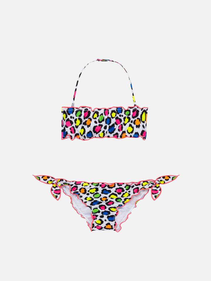 Girl bandeau bikini with leopard print - MC2 Saint Barth