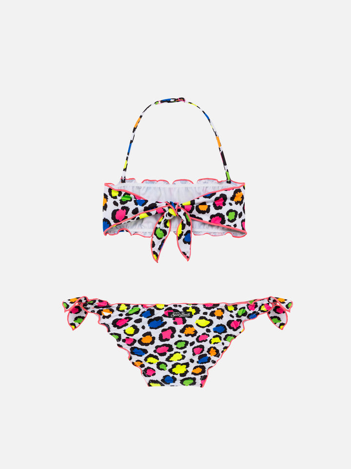 Girl bandeau bikini with leopard print - MC2 Saint Barth