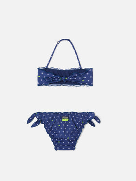 Bikini a fascia Emy blu navy con stampa VR46 | VR46 SPECIAL EDITION