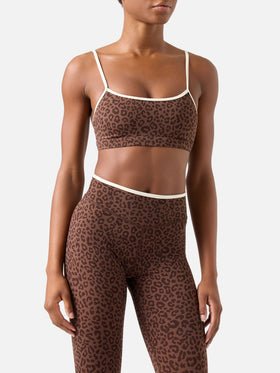 Top fitness Eiris con stampa leopardata
