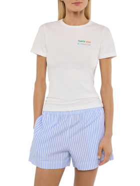 Emilie cotton t-shirt with Tanto non li dimostro embroidery - MC2 Saint Barth