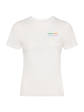 Emilie cotton t-shirt with Tanto non li dimostro embroidery - MC2 Saint Barth