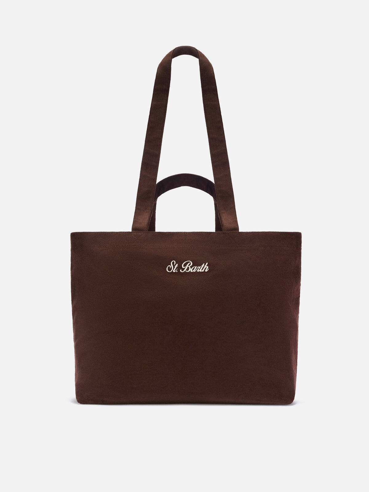 Bolso Brown Essential de pana tote con bordado del logo 