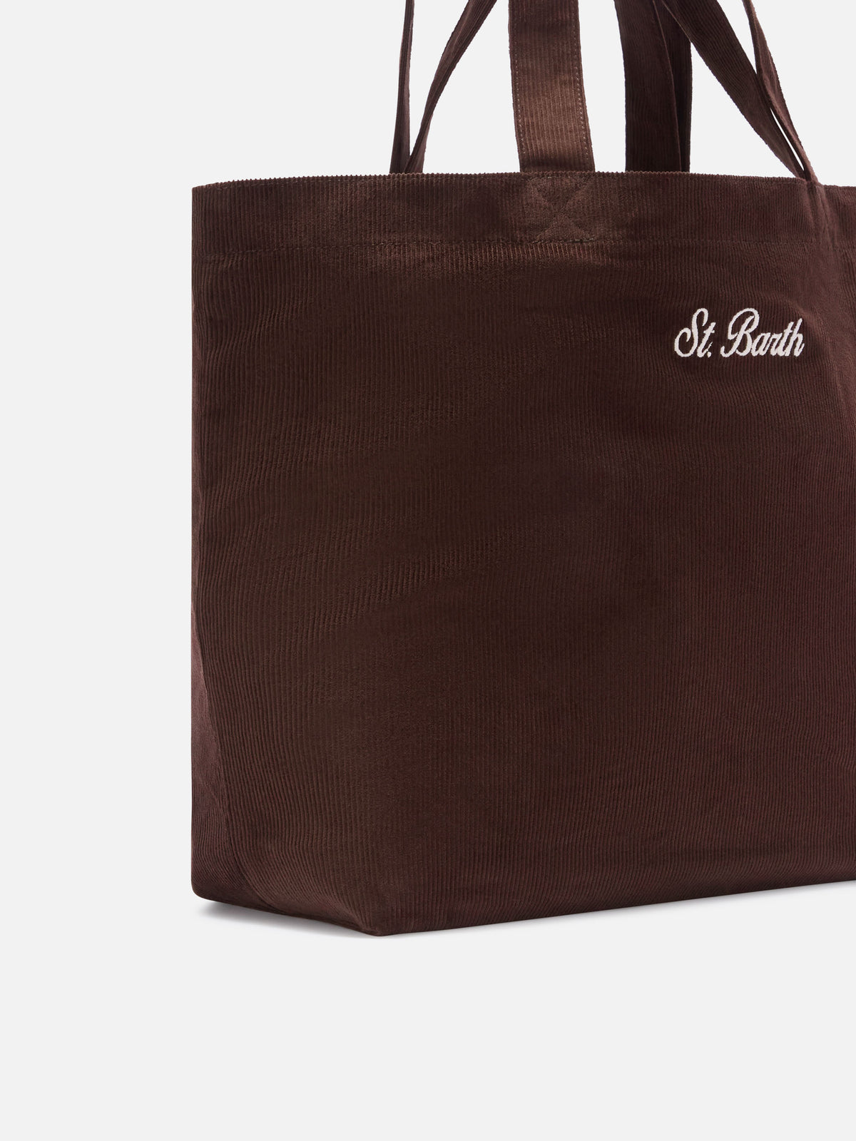 Bolso Brown Essential de pana tote con bordado del logo 