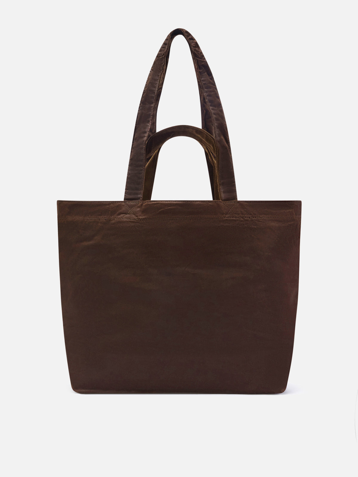 Braune Essential gewachste tote-Tasche mit gesticktem Logo 