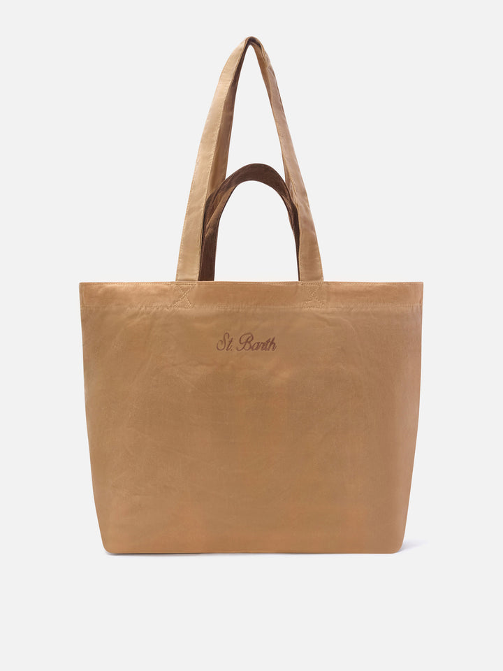 Nut Essential waxed tote bag with logo embroidery