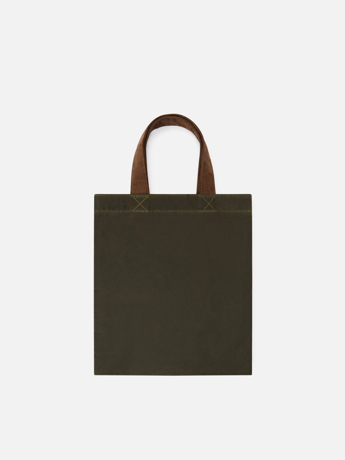 Bolso Mini Essential de tote encerado verde militar con bordado del logotipo 
