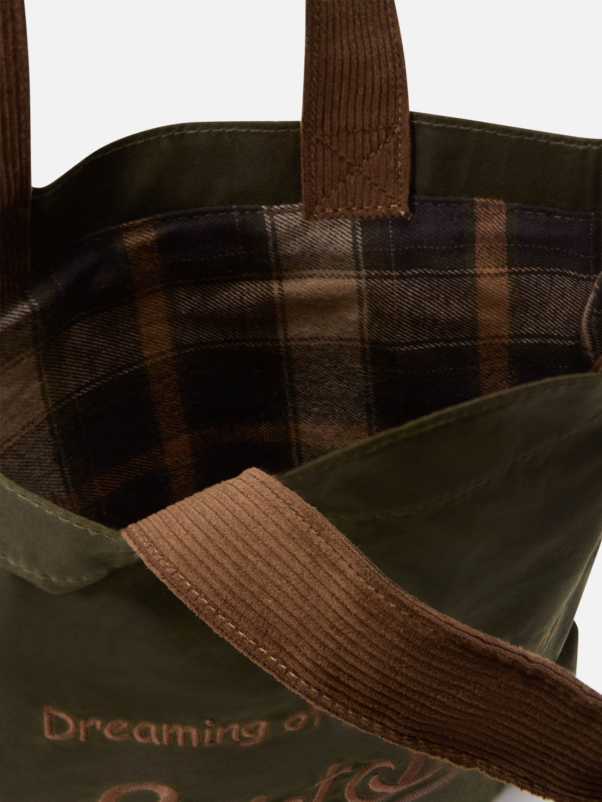Bolso Mini Essential de tote encerado verde militar con bordado del logotipo 
