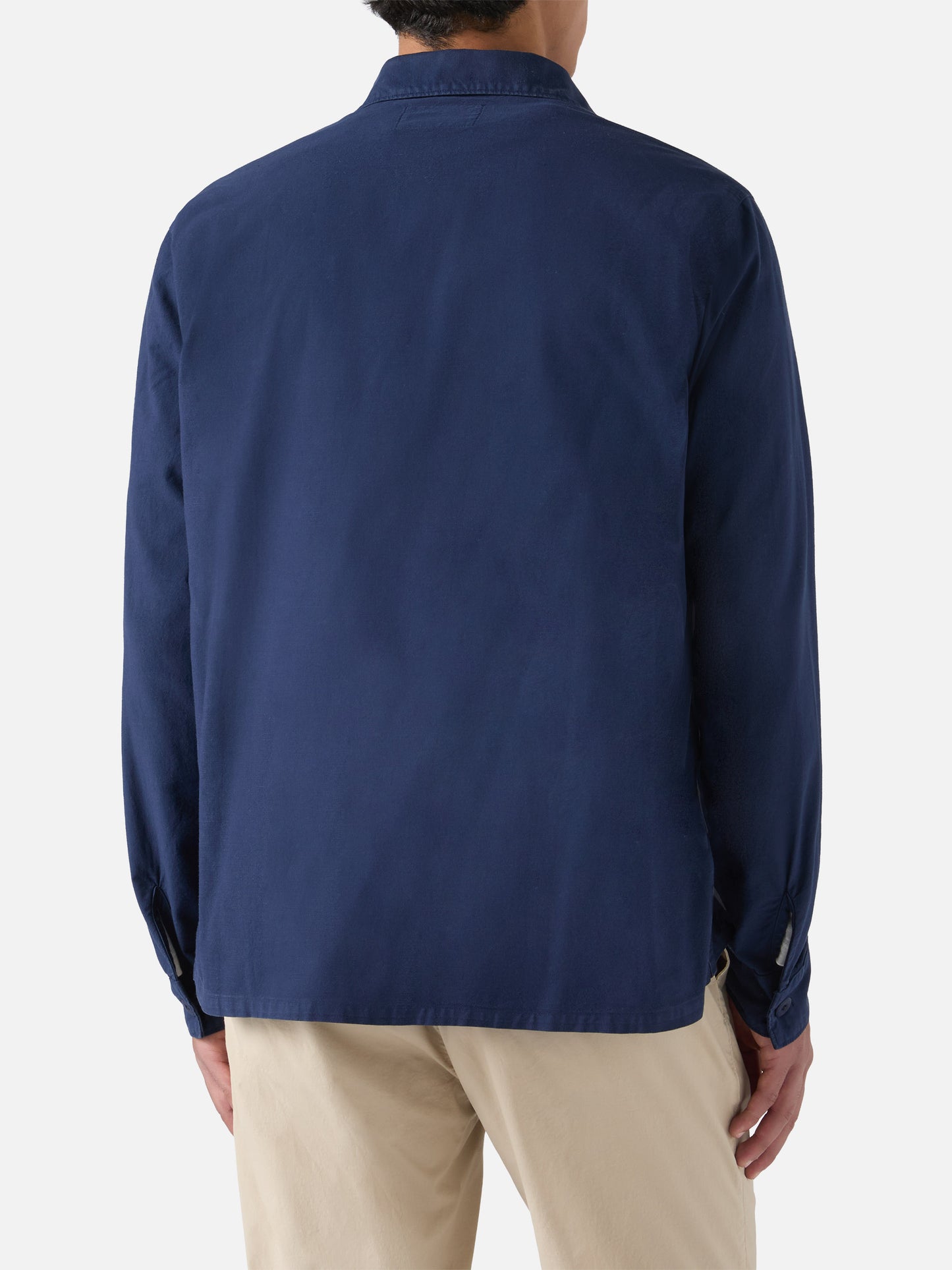 Esteban besticktes Overshirt in Marineblau