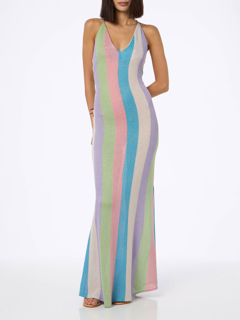 Woman raschel knit striped slip dress Eydis