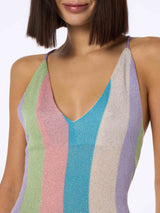 Woman raschel knit striped slip dress Eydis