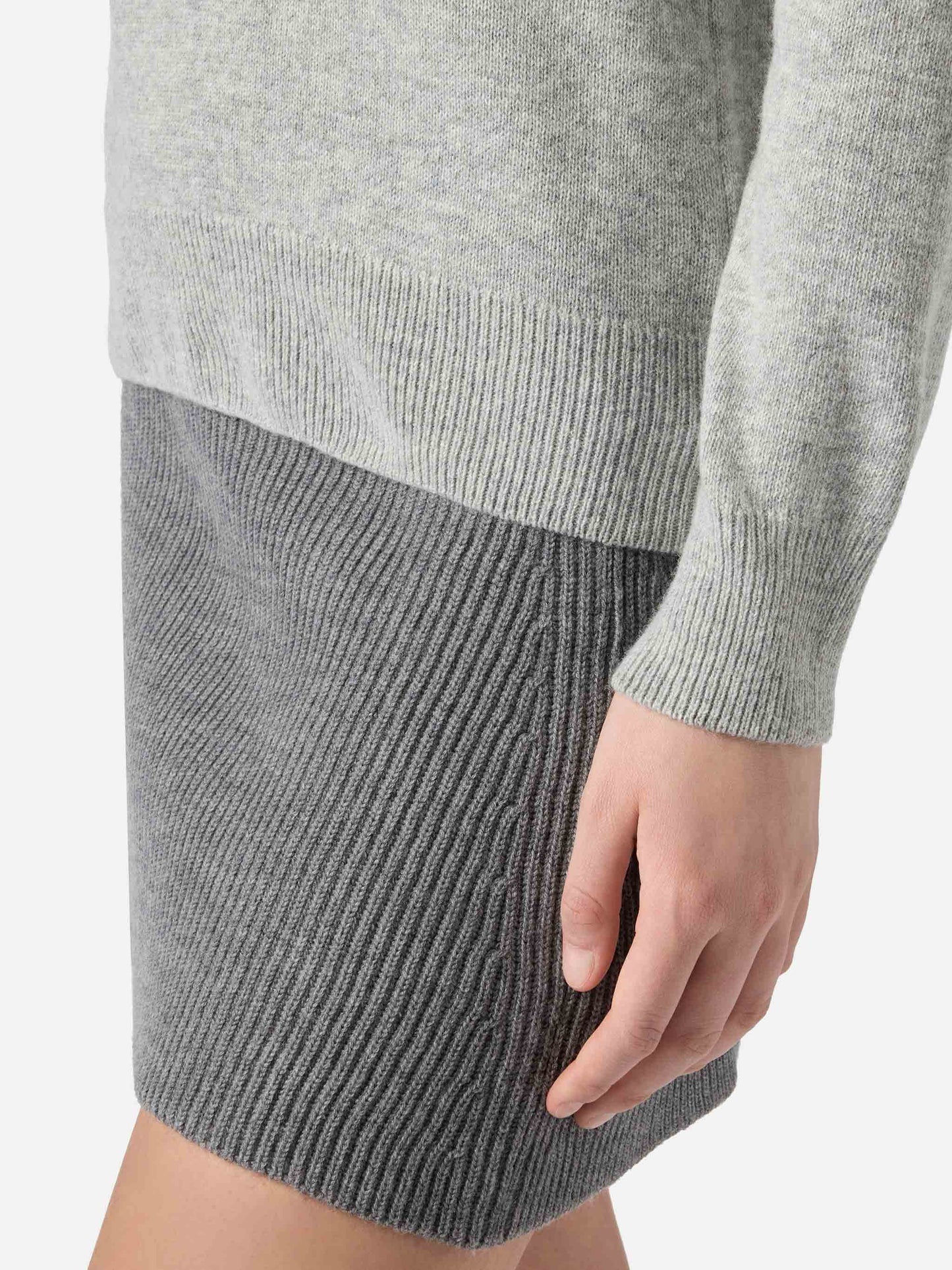 Woman mélange grey sweater Eze with polo collar