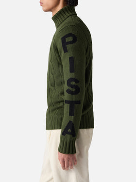 Rollkragenpullover für Herren mit Zopfmuster und Fuori Pista-Jacquard