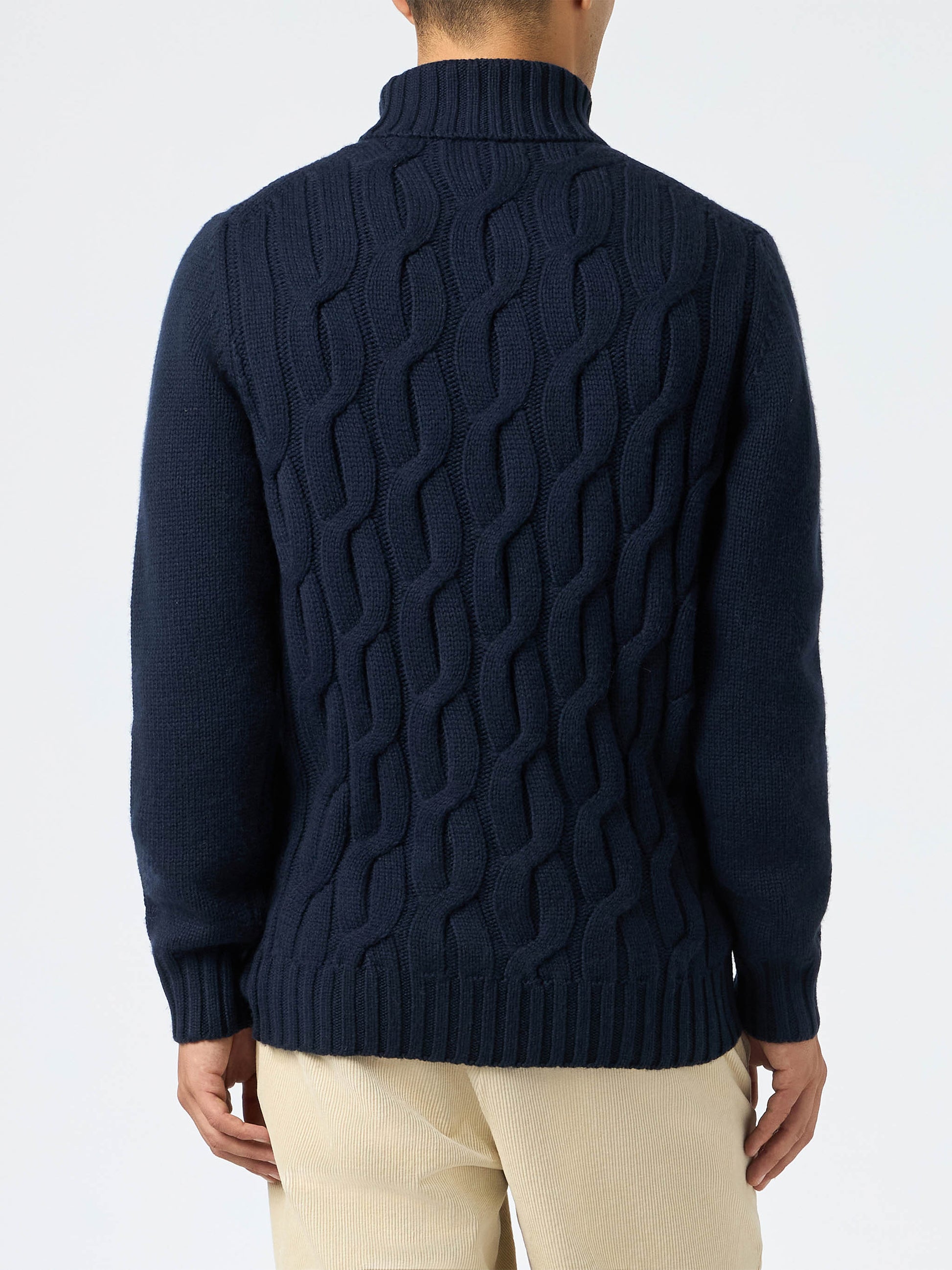 Man cable knit blend cashmere sweater Fisherman - MC2 Saint Barth