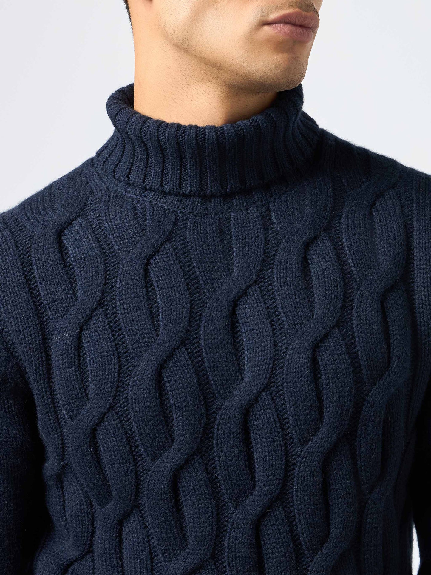 Man cable knit blend cashmere sweater Fisherman - MC2 Saint Barth